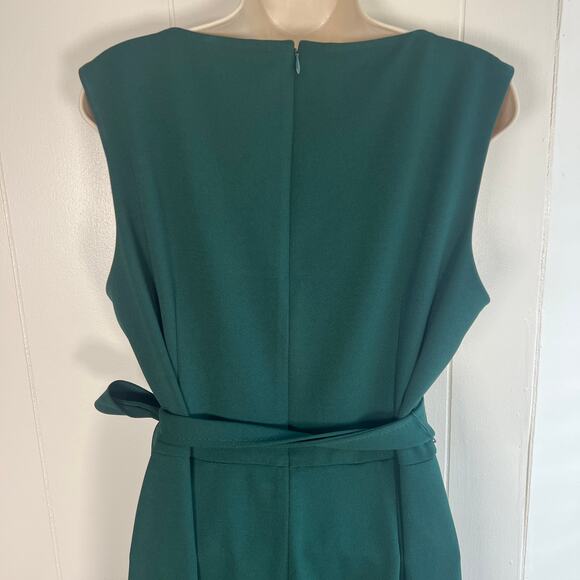 Calvin Klein Emerald Cropped Wide Leg V-Neck Jumpsuit sz 14 - Picture 6 of 10